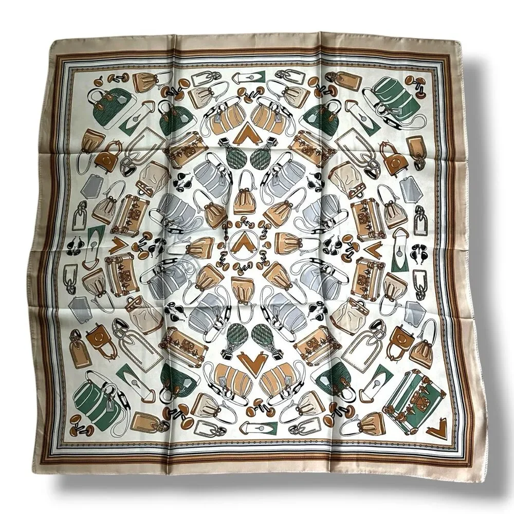 Beige Scarf  27” X 27” Brown Scarve Unisex Elegant Fashion